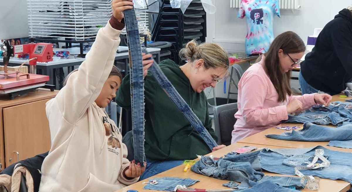 Students making clothes